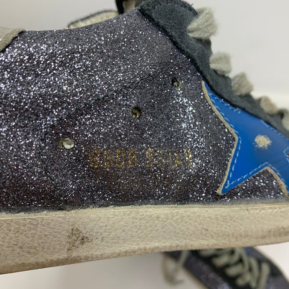 Golden Goose Blue Gray Glitter Slides Size 37 - Picture 9 of 10